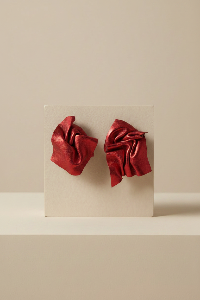 Red Earrings on Stand No Hooks